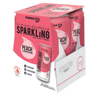 Sparkling Flavoured Drink Peach 325ml x 4s